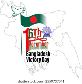 16th December Bangladesh Victory Day, Bangladesh flag, Text  Bangle Design.