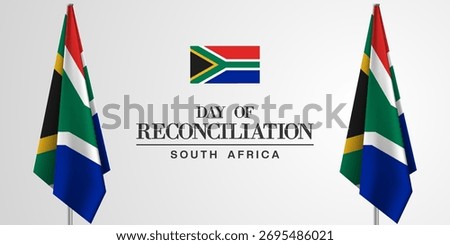 16th December is Day Of Recociliation Day. Suitable for posters, banners and social media. White background.