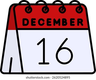16th of December Line vector Icon Design