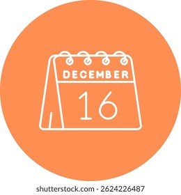 16th of December Line vector Icon Design
