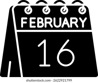 16th of February Line vector Icon Design