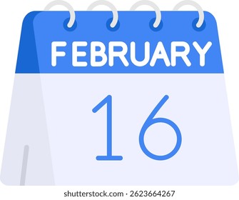 16th of February Line vector Icon Design