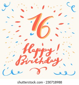 16th happy birthday card. 