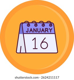 16th of January Line vector Icon Design