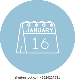 16th of January Line vector Icon Design