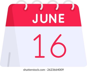 16th of June Line vector Icon Design