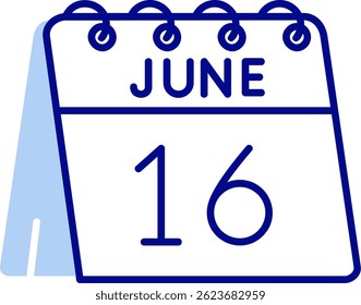 16th of June Line vector Icon Design