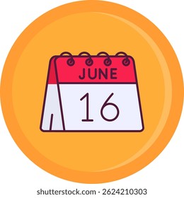 16th of June Line vector Icon Design