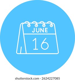 16th of June Line vector Icon Design