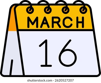 16th of March Line vector Icon Design
