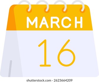 16th of March Line vector Icon Design