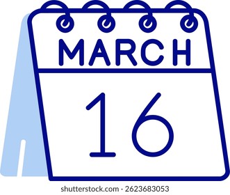 16th of March Line vector Icon Design
