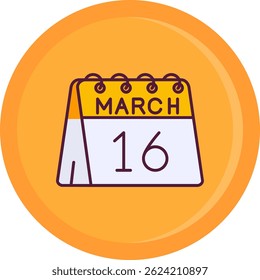 16th of March Line vector Icon Design