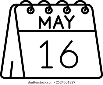 16th of May Line vector Icon Design