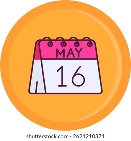 16th of May Line vector Icon Design