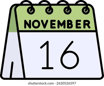 16th of November Line vector Icon Design