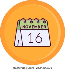 16th of November Line vector Icon Design