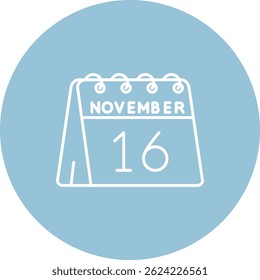 16th of November Line vector Icon Design