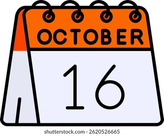 16th of October Line vector Icon Design