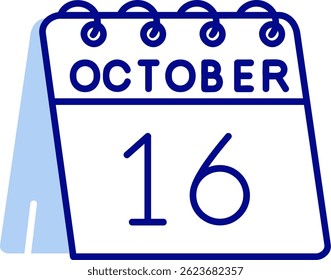 16th of October Line vector Icon Design