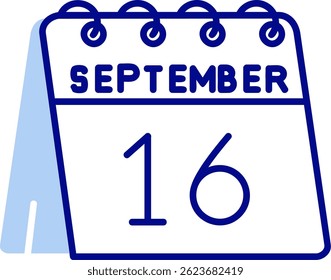 16th of September Line vector Icon Design