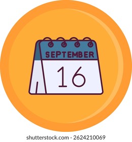 16th of September Line vector Icon Design