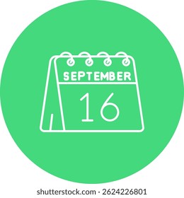 16th of September Line vector Icon Design