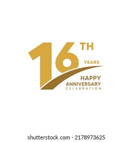 16th year anniversary design template. vector template illustration