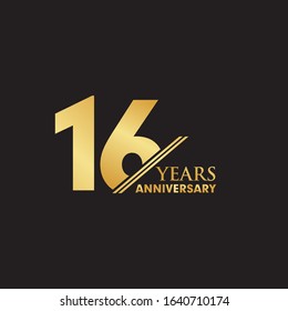 16th year celebrating anniversary emblem logo design vector template