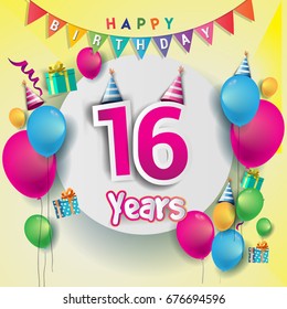 6th Years Anniversary Celebration Birthday Card Stock Vector (Royalty ...
