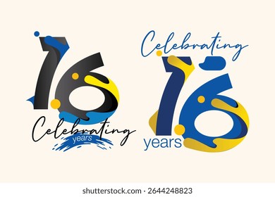 16º anos de design vetorial de celebração