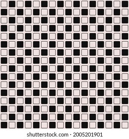16x16 simple checkered ornament. Vector black and white tile pattern. Simple tile wallpaper.