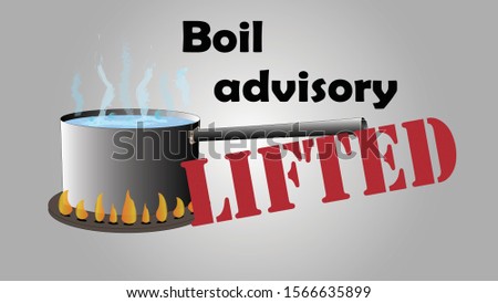 A 16x19 vector graphic announcing that a water boil advisory has been lifted.
