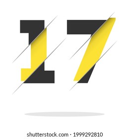 17 1 7 Number Logo Design with a Creative Cut and Black Circle background. Creative logo design.