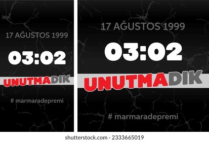 17 Ağustos 1999, Gran Terremoto de Mármara, 17 de agosto, Marmara Depremi. Diseño de publicaciones en medios sociales, banner de sitio web, afiche (Mármara, İzmit, Gölcük Deperemi)