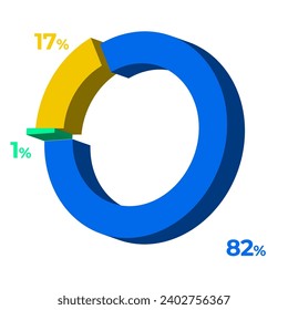 17 82 1 3d donut pie chart illustration eps vector 