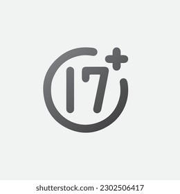 17 Age Limit Symbol Icon Vector Illustration