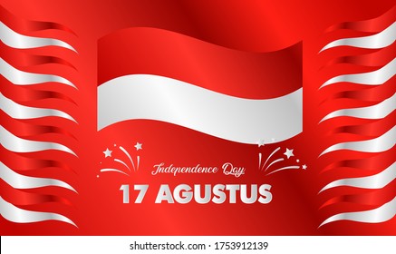 17 agustus is mean Indonesia Independence day, banner template vector with red and white color illustration