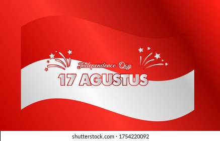 17 agustus is mean Indonesia Independence day, banner template vector with red and white color illustration