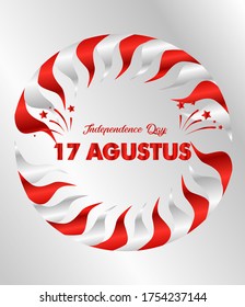 17 agustus is mean Indonesia Independence day, banner template vector with red and white color illustration