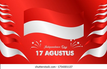 17 agustus is mean Indonesia Independence day, banner template vector with red and white color illustration