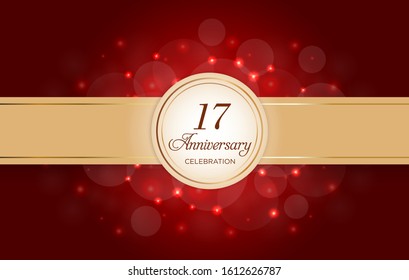 17 Anniversary celebration with luxury design on the red background