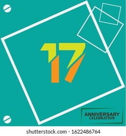 17 anniversary celebration vector concept template design illustration