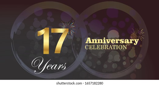 17 anniversary logo vector template. Design for banner, greeting cards or print
