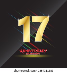 17 anniversary logo vector template. Design for banner, greeting cards or print