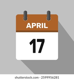 17 april calendar icon vector month date number illustration design