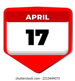 17. April Vektorsymbol Kalendertag. 17. April. siebzehnter April. Nummer des 17. Datums. 17 Tage Kalender. Siebzehn. Welt Hämophilie. Vektorgrafik