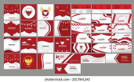 17 August 1945 Celebrating Indonesia Independence Day.17 August. Indonesia Happy Independence Day greeting card. banner, postcard