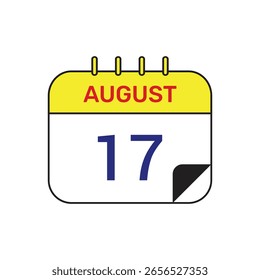 17 august calendar icon vector illustration design