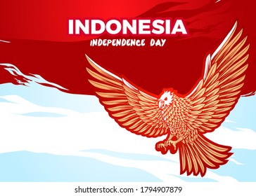 17 August is Indendence day in Indonesia and The national emblem or coat of arms of Indonesia is called Garuda Pancasila